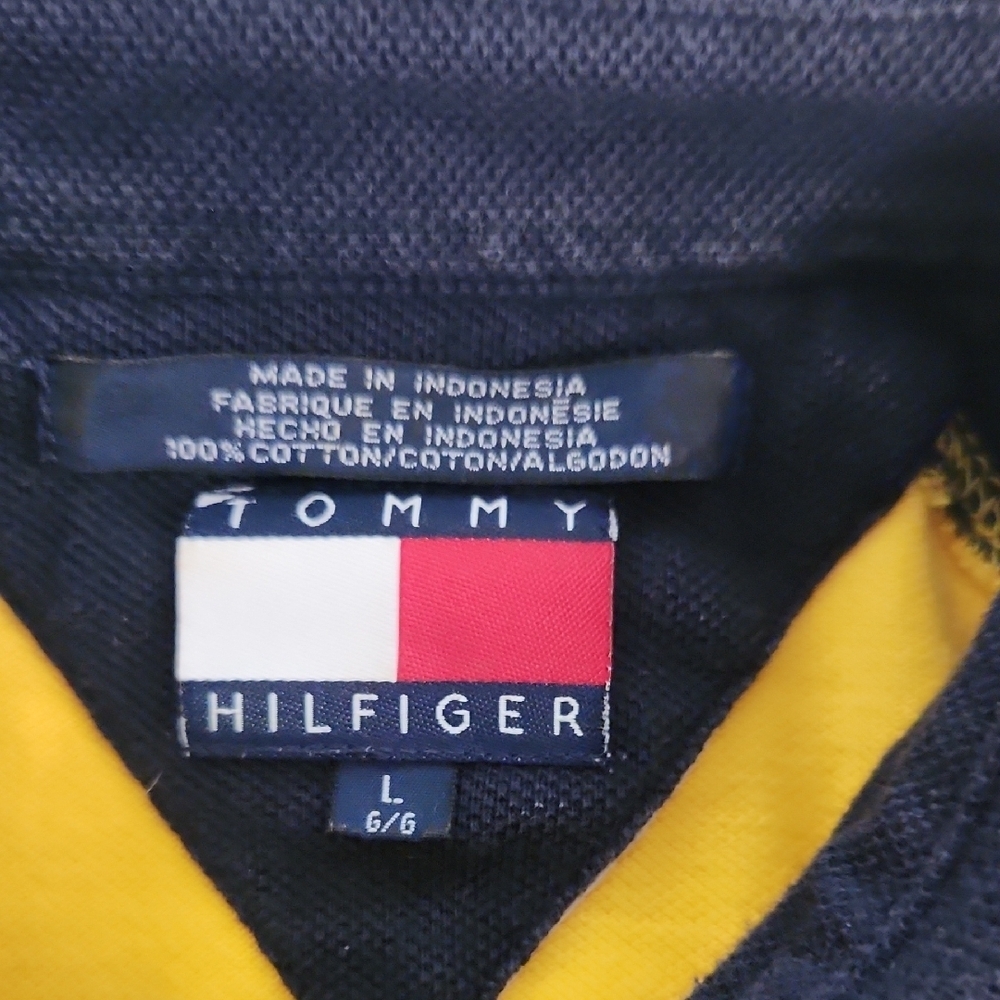 Tommy Hilfiger Men's Polo in Yellow & Navy Blue - Picture 3 of 7